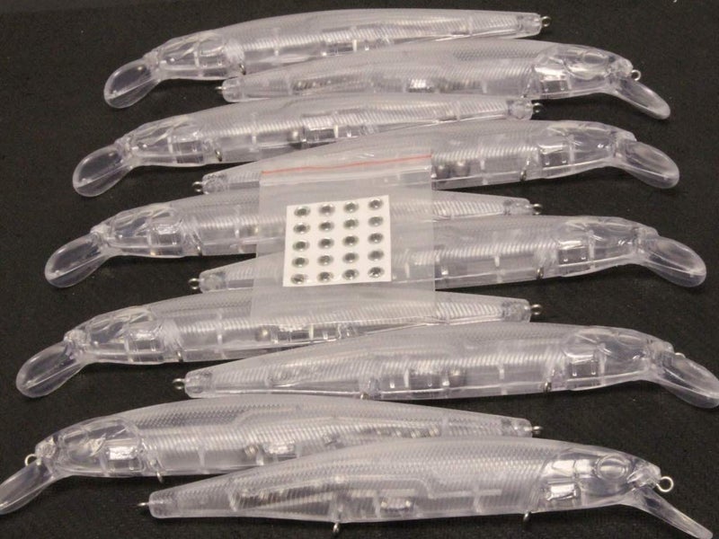 wLure 10 Blank Unpainted Minnow Crankbait Topwater Lipless Jerkbait Fishing Lures (UPM774P10) - Image 3